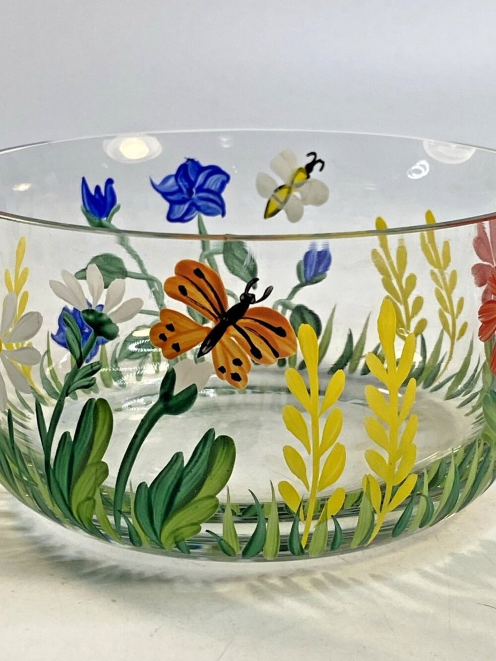 Royal Danube Serving Bowl Candy Dish HandPainted Crystal HandBlown Glass Romania